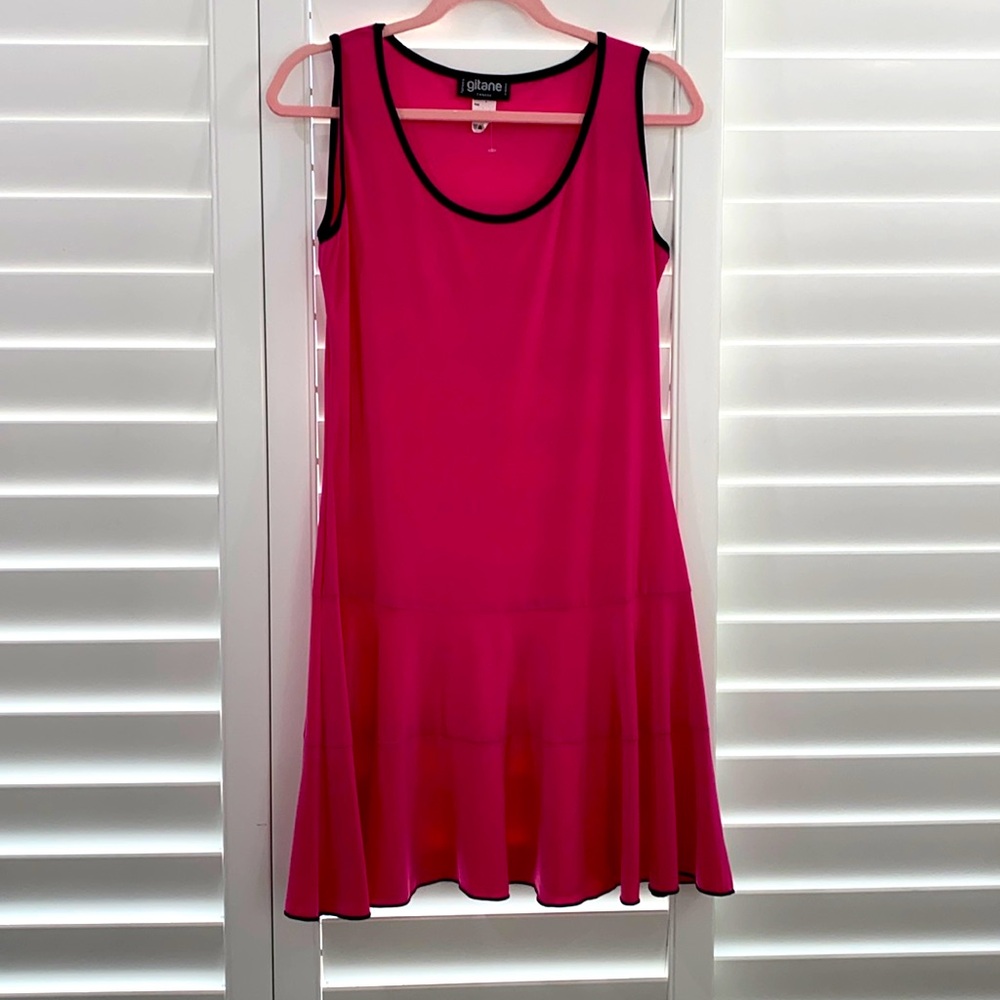 GITANE CANADA PINK WITH NAVY TRIM SUNDRESS BEACH COVER